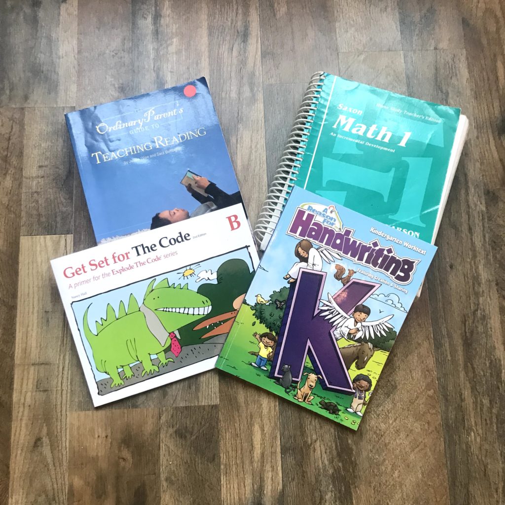 ordinary parent's guide to teaching reading, explode the code, saxon math, a reason for handwriting
