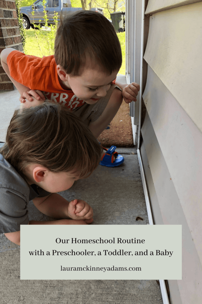 homeschool with a toddler and baby